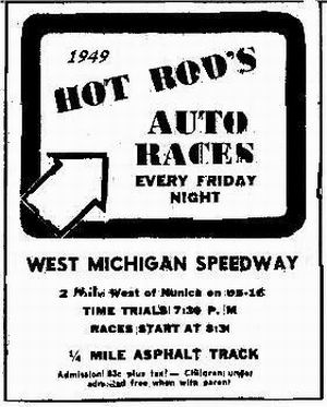 Nunica Speedway - 1949 Ad From Jerry